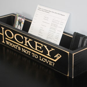 Hockey Room Decor: Distressed Wood Sign, Shelf or Box