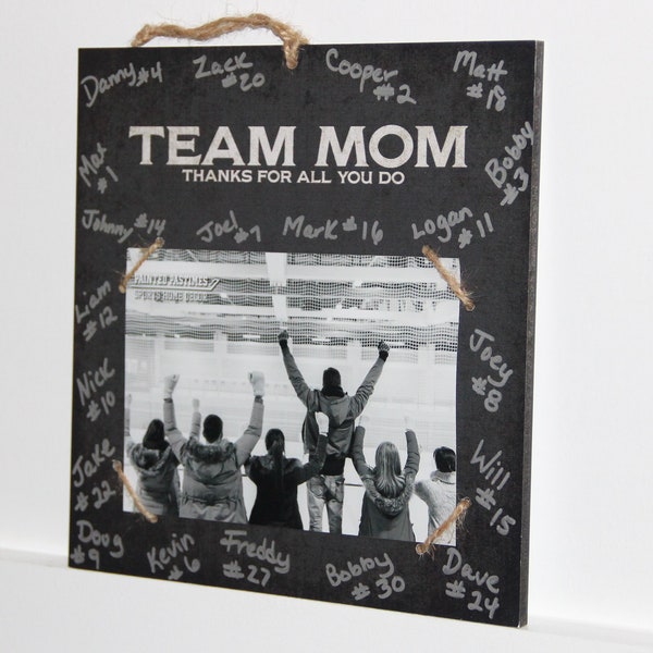 Team Mom Gift,Frame,Photo Display,Hockey,Basketball,Soccer,Football,Baseball,Lacrosse,Team Gift,Hockey Mom,Gift for Team Mom,Thank You Gift