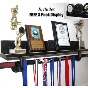 Hockey Shelf, Hockey Trophy Shelves, Hockey Stick Shelf, Hockey Wall Decor, Hockey Player Gift, Hockey Room Decor, Hockey Bedroom, Mom