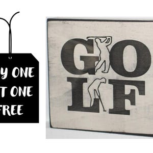 Distressed Wood Golf Sign: Golf Room Decor