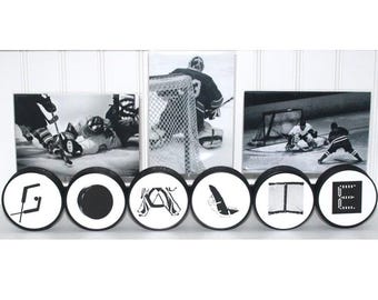 "GOALIE" Pucks - Photo Display