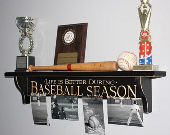 Baseball Shelf w/ Photo Clips