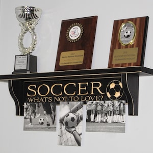 Soccer Trophy Shelf, Soccer Gift, Soccer Decor, Soccer Coach Gift, Soccer Mom, Soccer Bedroom, Soccer Room Decor, Gift for Soccer Player