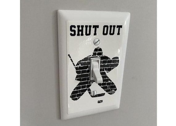 Hockey Goalie Light Switch Cover Decal: Bedroom Decor, Fun Gift