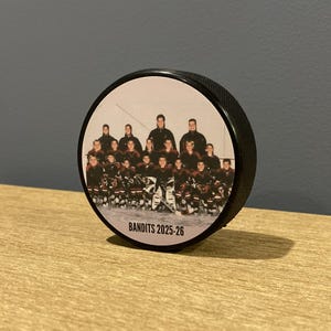 Personalized Hockey Photo Puck: Custom Hockey Gift image 2