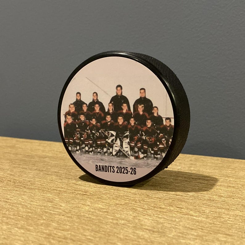 Personalized Hockey Photo Puck: Custom Hockey Gift image 2