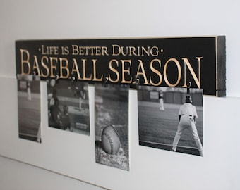 Baseball Sign w/ Photo Clips