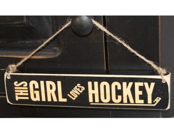 This GIRL loves HOCKEY - Photo Sign