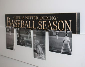 Baseball Sign w/ Photo Clips