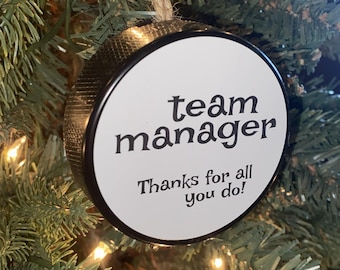 Hockey Team Manager Puck Ornament