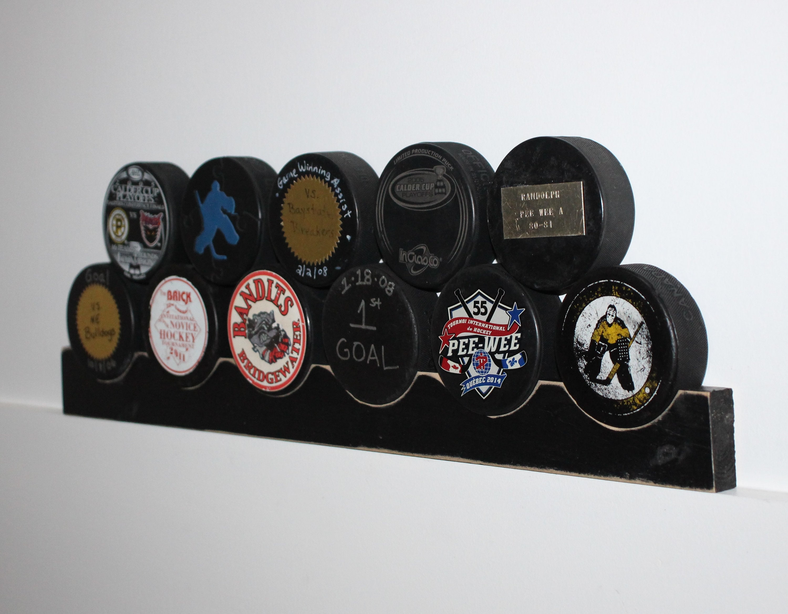 Hockey Puck Holder Black Displays 6 Hockey Pucks Made in 