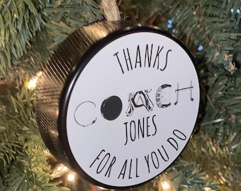 Custom Hockey Coach Puck Ornament