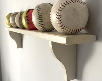 Softball Display Shelf for Ball Collection: Softball Player Room Decor