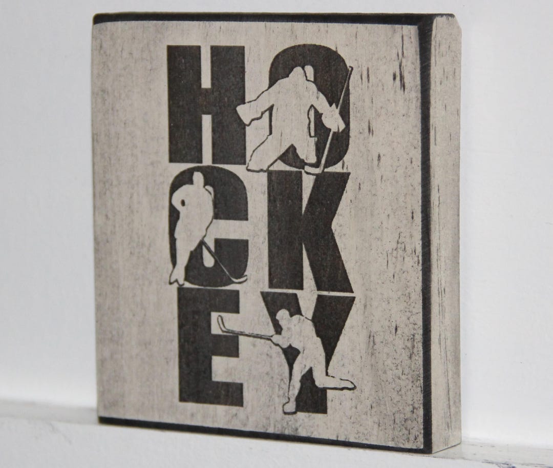 Distressed Hockey Sign: Vertical Stacked Letters, Hockey Decor - Etsy