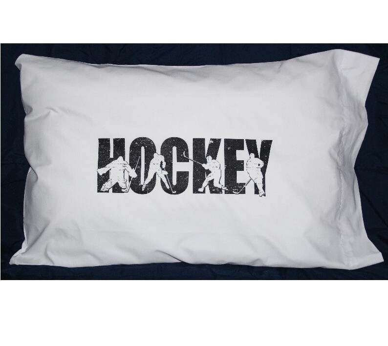 Hockey Pillowcase,Hockey Gift,Hockey Tournament,Goodie Bags,Swag Bag,Hockey Bedding,Hockey Bedroom,Hockey Gift Idea,Hockey Sheets,Room Decor image 8