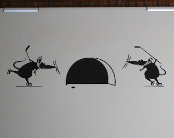 Mice Playing Hockey  -  Decal