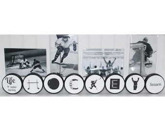 "Life is better during HOCKEY Season"  Pucks - Photo Display