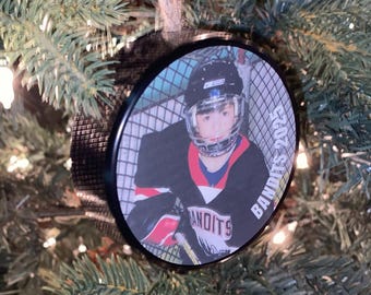 Hockey Puck Custom Photo Ornament