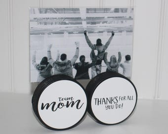 Hockey Team Mom Puck Photo Display