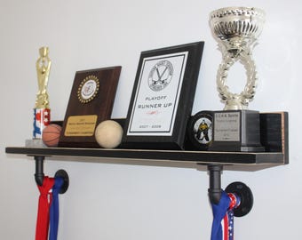 Sports Shelf with Industrial Pipes