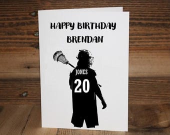 Lacrosse Player Birthday Card
