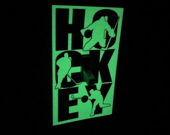 HOCKEY Light Switch Cover Decal - Glow in the Dark