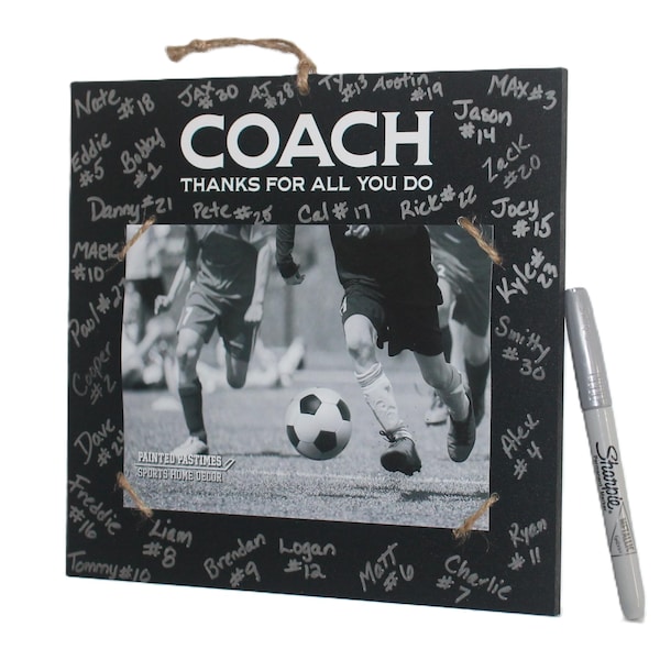 Personalized Coach Photo Frame: Team Signing Gift, Soccer, Football, Volleyball, Hockey, Basketball, Baseball, Lacrosse