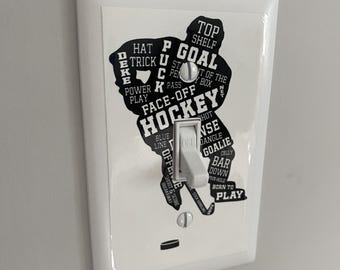 Hockey Player -  Light Switch Cover Decal