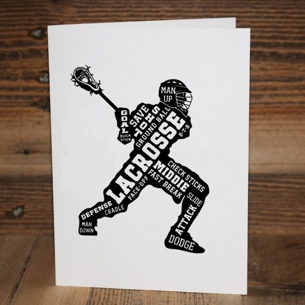 Lacrosse Greeting Card,Lacrosse Birthday Card,Lacrosse Gift,Lacrosse Player Card,Lacrosse Blank Card,Lacrosse Coach Card,Lacrosse Thank You