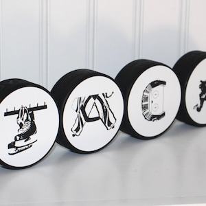 Nombre personalizado de disco de hockey, regalo de jugador de hockey, regalo personalizado de hockey, regalo de cumpleaños de hockey, mamá de hockey, papá de hockey, decoración de habitación de hockey, dormitorio