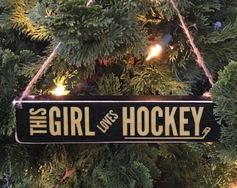 This GIRL loves HOCKEY - Ornament