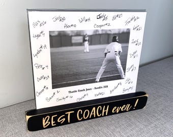 Personalized Coach Photo Display: 'Best Coach Ever' Frame, Baseball Team Gift, All Sports