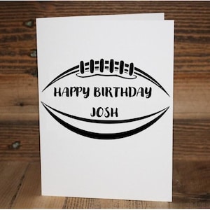 Custom Football Birthday Card, Fun Football Gift, Football Player Card, Football Blank Card, Football Personalized Card, Football Mom