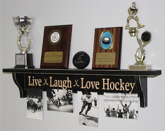 Live Laugh Love Hockey -  Shelf w/ Hooks