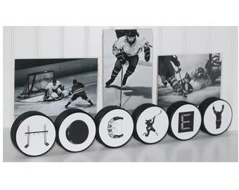 "HOCKEY" Pucks - Photo Display