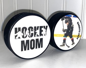 Hockey Mom Puck Photo Display