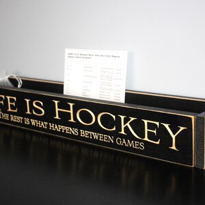 Distressed Wood Hockey Box: Keepsake, Memory, or Jewelry Storage