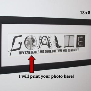 Hockey Goalie Frame, Fun Hockey Goalie Name Sign, Gift for Hockey Goalie, Cool Hockey Goalie Room Decor, Hockey Goalie Bedroom Decor