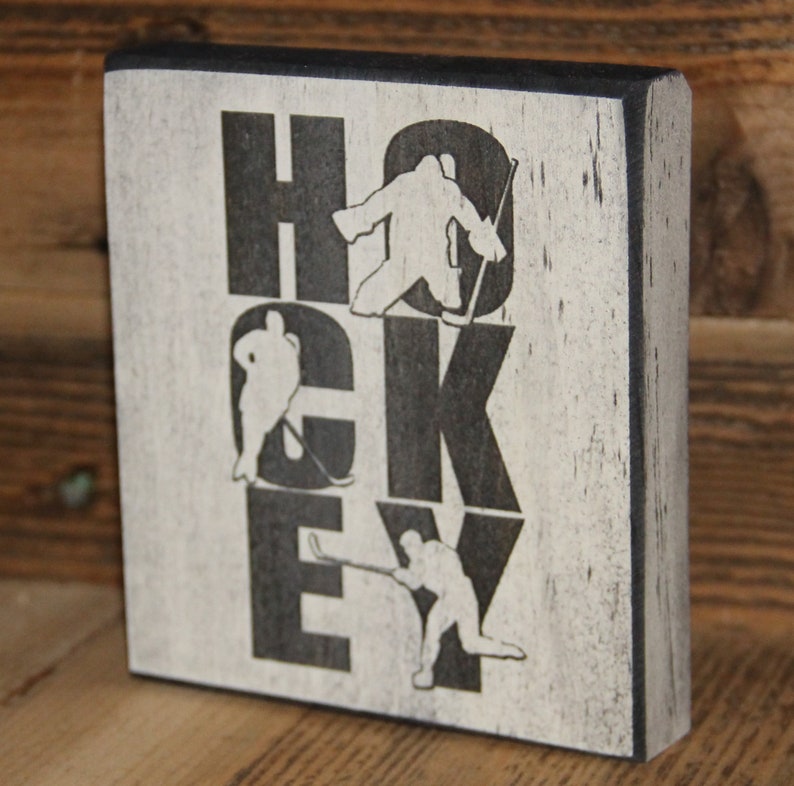 Hockey Goalie Gift Idea,Hockey Goalie Room Decor,Hockey Goalie Mom,Hockey Gifts,Hockey Goalie Bedroom,Gifts for Hockey Goalie,Hockey Room "HOCKEY"(Vert.) Sign