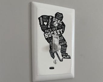 Hockey Player -  Light Switch Cover Decal