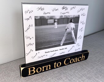 Personalized Coach Photo Display: 'Born to Coach' Frame, Baseball Team Gift, All Sports