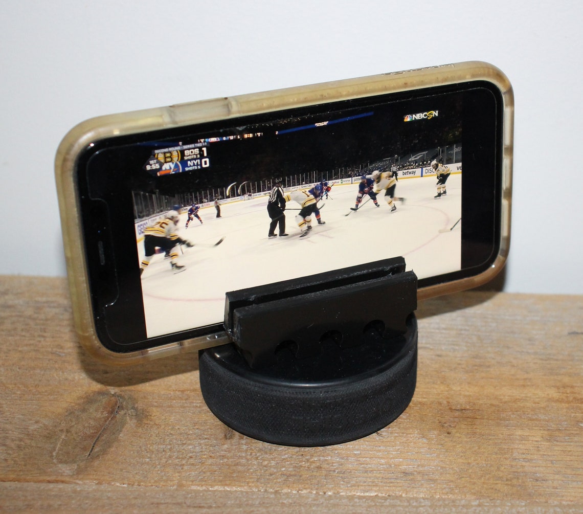 Hockey Phone StandHockey Cell Phone HolderHockey Puck Cell Etsy