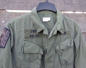 Vintage 60's Vietnam  cargo jacket with patches medium regular Michigan police