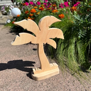 Wooden Palm tree toy, Wood tree Palm for kids, Tropical decoration, Ocean room decor, Large palm tree, Waldorf Palm toy
