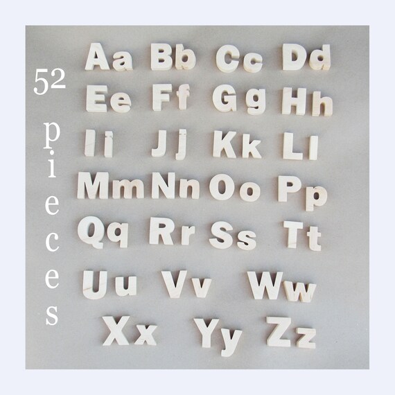 Set Of Uppercase And Lowercase Letters Magnetic Alphabet Etsy