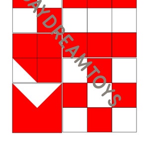 Puede incluir: Se muestra un patr&oacute;n de tablero de ajedrez rojo y blanco en cuatro configuraciones diferentes. El patr&oacute;n de tablero de ajedrez est&aacute; dividido en 9 cuadrados. Los cuadrados est&aacute;n dispuestos en una cuadr&iacute;cula de 3x3. El cuadrado superior izquierdo es rojo, el cuadrado superior central es blanco, el cuadrado superior derecho es rojo, el cuadrado central izquierdo es blanco, el cuadrado central central es blanco, el cuadrado central derecho es rojo, el cuadrado inferior izquierdo es rojo, el cuadrado inferior central es rojo y el cuadrado inferior derecho es blanco. El patr&oacute;n de tablero de ajedrez se repite en cuatro configuraciones diferentes. La primera configuraci&oacute;n es una cuadr&iacute;cula de 3x3 cuadrados. La segunda configuraci&oacute;n es una cuadr&iacute;cula de 2x2 cuadrados. La tercera configuraci&oacute;n es una cuadr&iacute;cula de 1x1 cuadrado. La cuarta configuraci&oacute;n es una cuadr&iacute;cula de 3x3 cuadrados con un tri&aacute;ngulo rojo en la esquina superior izquierda.