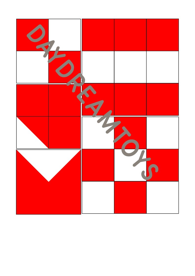 Puede incluir: Se muestra un patr&oacute;n de tablero de ajedrez rojo y blanco en cuatro configuraciones diferentes. El patr&oacute;n de tablero de ajedrez est&aacute; dividido en 9 cuadrados. Los cuadrados est&aacute;n dispuestos en una cuadr&iacute;cula de 3x3. El cuadrado superior izquierdo es rojo, el cuadrado superior central es blanco, el cuadrado superior derecho es rojo, el cuadrado central izquierdo es blanco, el cuadrado central central es blanco, el cuadrado central derecho es rojo, el cuadrado inferior izquierdo es rojo, el cuadrado inferior central es rojo y el cuadrado inferior derecho es blanco. El patr&oacute;n de tablero de ajedrez se repite en cuatro configuraciones diferentes. La primera configuraci&oacute;n es una cuadr&iacute;cula de 3x3 cuadrados. La segunda configuraci&oacute;n es una cuadr&iacute;cula de 2x2 cuadrados. La tercera configuraci&oacute;n es una cuadr&iacute;cula de 1x1 cuadrado. La cuarta configuraci&oacute;n es una cuadr&iacute;cula de 3x3 cuadrados con un tri&aacute;ngulo rojo en la esquina superior izquierda.