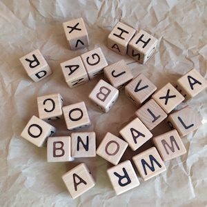 24 Wooden Letter blocks, Wooden blocks letters, Wooden blocks, toy blocks, wooden learning toys, alphabet blocks toy, learn abc