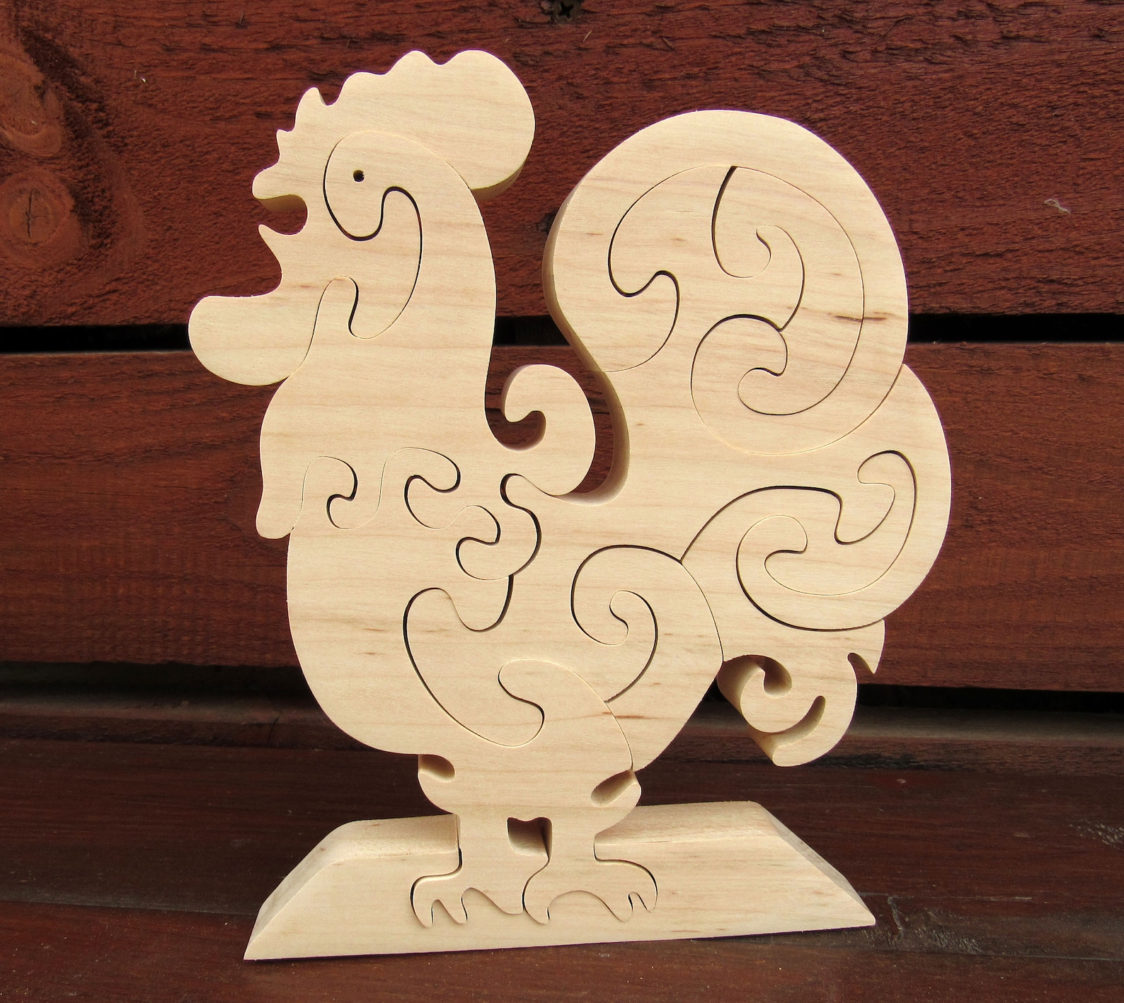 Wooden Puzzle Rooster Puzzle Toy Wooden Puzzle Wooden 3D Etsy