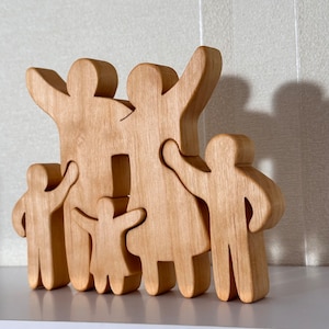 Family of 5 Wooden Family Puzzle decor, Fathers Day gift, Gift to parents Family keepsake gifts Family 5 person puzzle, Mother's day gift